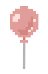 Pink ballon birthday party pixel art