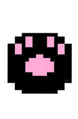 Black cat paw pixel art