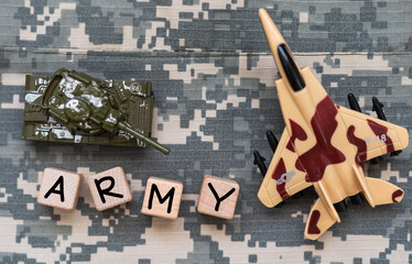  army camouflaged uniform with blank dog tags