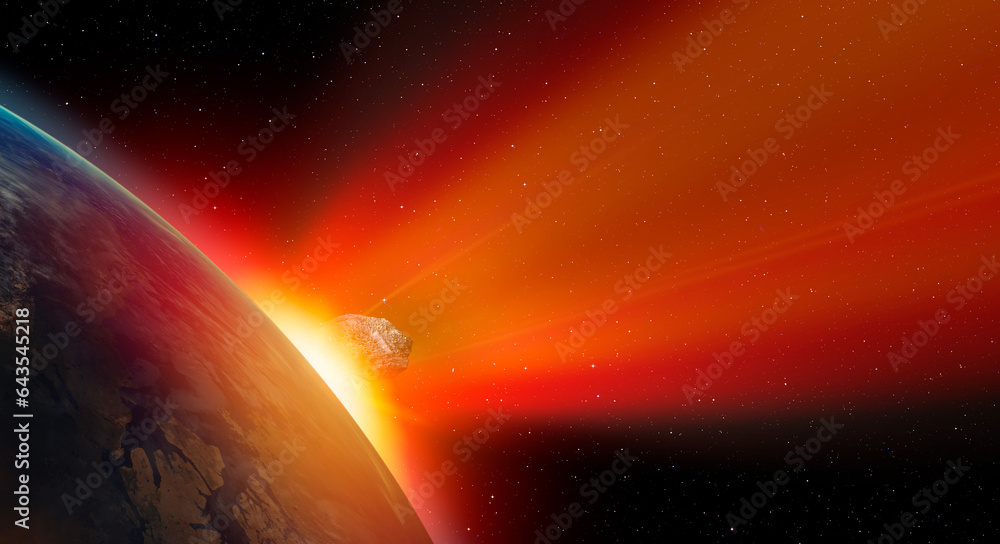 Poster attack of the asteroid on the earth 