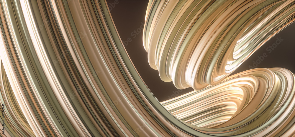 Poster 3d rendering of modern beige abstract wave pattern background
