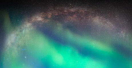 Our galaxy is Milky way spiral galaxy with aurora borealis