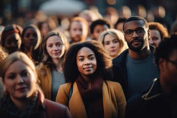 Diverse Crowd - Community of Different People - AI Generated