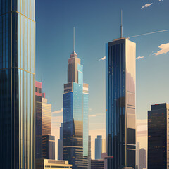 Futuristic Urban City, Modern City View