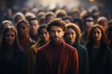 Diverse Crowd - Community of Different People - AI Generated