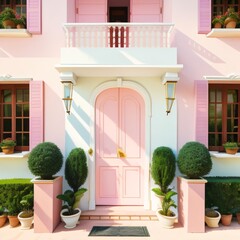 Pretty in Pink: Welcoming House Door, Beautiful Pink Door Of A House