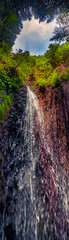 Hole in to the sky. Unbelievable summer view of Zhenetsʹkyy Huk waterfall. Amazin morning scene of Carpathian mountains, Ukraine, Europe. Beauty of nature concept background..