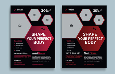Gym and fitness promotional social media post and social media banner or web banner template