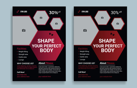 Gym and fitness promotional social media post and social media banner or web banner template