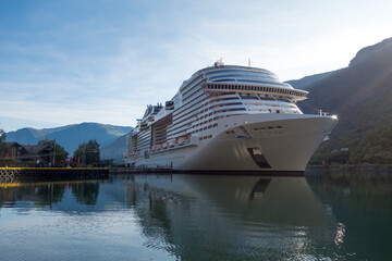 Cruise ship in a Norway fjord