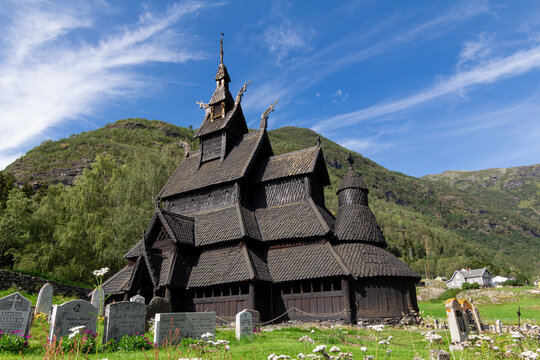Old Borgund Stave Church in Laerdal, Norway