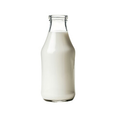 Milk Bottle on Clear Background Generative AI