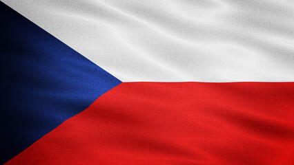 Waving Fabric Texture Of Czech Republic National Flag Graphic Background