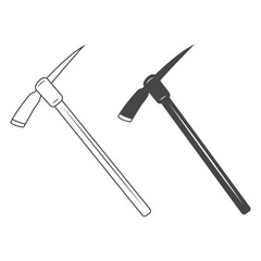 Axe Silhouette Vector, Pick Axe Vector, Axe Clipart, Pick Axe Outline,  Worker elements, Labor equipment, Garden tool, Agriculture tool