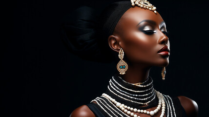 black woman with golden jewelry