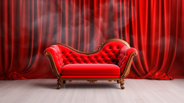 Red Armchair On A White Background