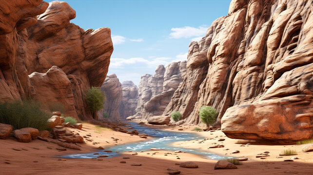 a beautiful view of a canyon in the middle of a valley