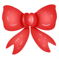 Red bow for holiday gift decoration