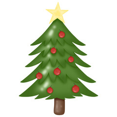 Christmas tree hand drawn