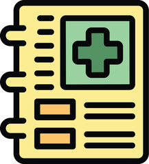 Fototapeta premium Enzymes test paper icon outline vector. Amino peptide. Chain vitamin color flat