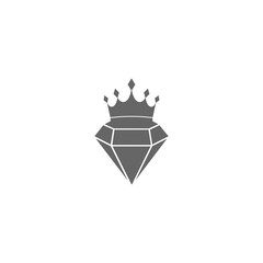 Diamond with crown icon isolated on transparent background