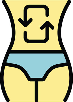 Human enzymes icon outline vector. Structure protein. Chemical zone color flat