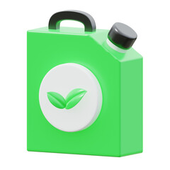 container with recycle symbol. 3d icon green energy and ecology illustration.