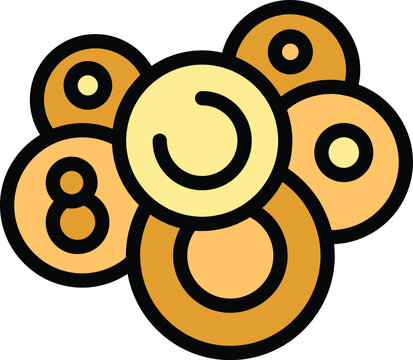 recommend clip art: Amino molecule icon outline vector. Peptide protein. Chain collagen color flat