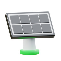 solar panels. 3d icon green energy and ecology illustration.