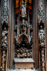 Our Lady cathedral, Antwerp, Belgium. Reliefs in the stalls.