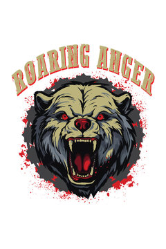T shirt graphics Vectors , Stock Photos and image, Angry beer, angry animal, wild t shirt design