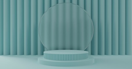 Podium in 3D Minimalist abstract background, for cosmetic or product display. Pastel colors, 3d render.
