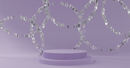 Podium in 3D Minimalist abstract background, for cosmetic or product display. Pastel colors, 3d render.