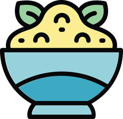 Pita hummus icon outline vector. Cuisine day. Spread vegetable color flat