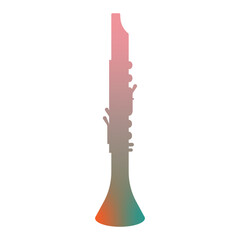 Clarinet silhouette gradient illustration