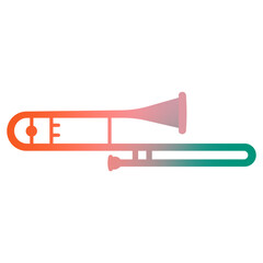 Trombone silhouette gradient illustration