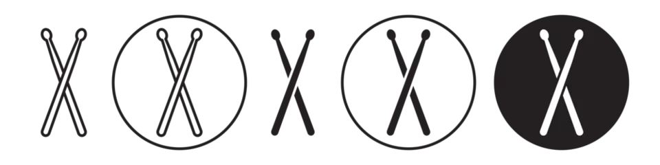 Fotobehang Drum stick icon. rock music band wooden drumstick symbol. drummer equipment logo. Sound play by hitting stick on drum vector sign © Krupal