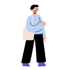 Man talking flat illustration