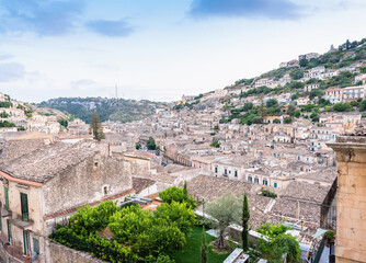 Fototapeta na wymiar panoramic view of Modica downtown, Sicily, Italy