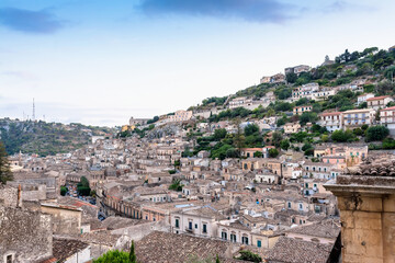 panoramic view of Modica downtown, Sicily, Italy - 643562828