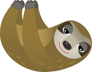 cartoon scene with animal sloth on white background illustration for children © honeyflavour