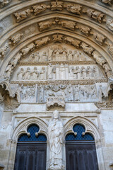 Fototapeta na wymiar Saint-Etienne cathedral, Bourges, France. Western faÃ§ade. Saint Ursin portal.