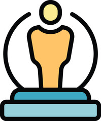 Statue award icon outline vector. Trophy cup. Success win color flat