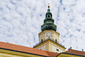 Kromeriz city castle tower in Czech Republic Europe