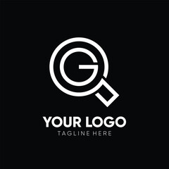 Letter G Magnifying Glass Logo Design Vector Icon Graphic Emblem Illustration 