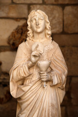 Fototapeta na wymiar Christian art work in the Nazareth basilica museum, Israel.
