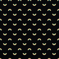 rainbow with black background seamless repeat pattern