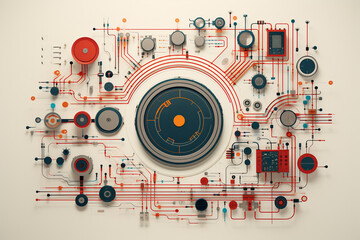 Circuit board electronic chips or electrical line engineering technology concept background