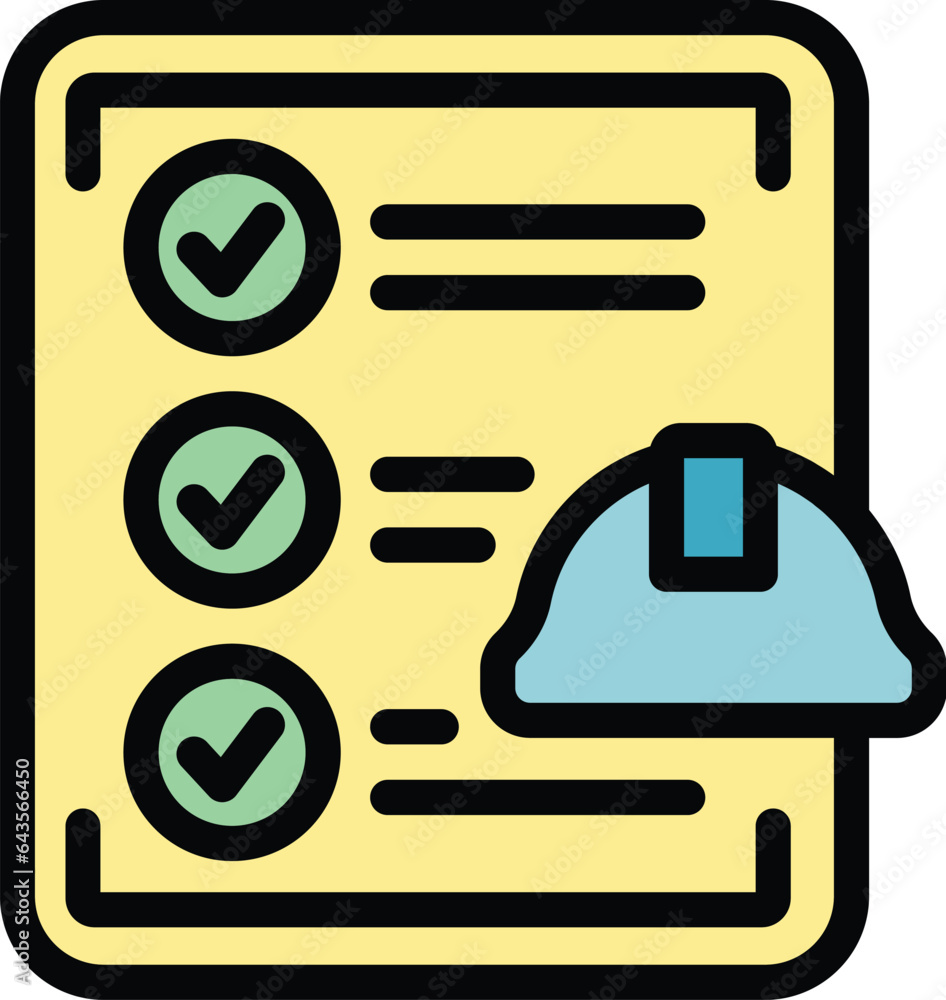 Aufkleber engineer factory to do list icon outline vector. work machine. process machinery color flat
