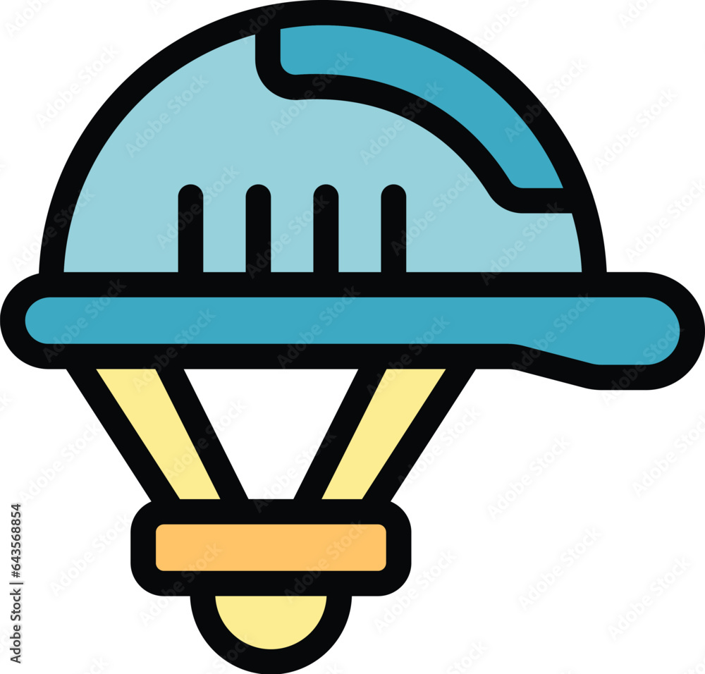 Poster new factory idea icon outline vector. machine work. computer robot color flat